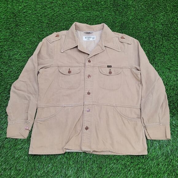 Vintage Wrangler Safari Jacket XL 24x27 Beige Tan - Picture 1 of 14